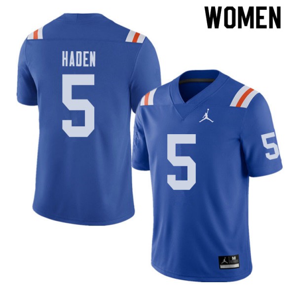 Jordan Brand Women #5 Joe Haden Florida Gators Throwback Alternate College Football Jersey Royal